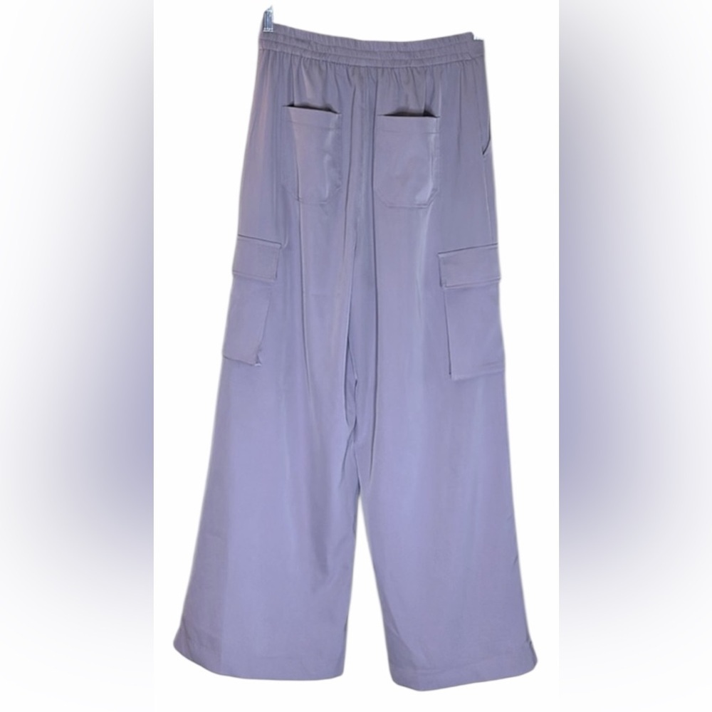 Papermoon Wide Leg Cargo Pants Lavender Side Pockets Womens Size Large - Picture 6 of 13